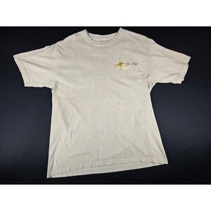 Crazy Shirts San Diego Kona Coffee Dyed T-Shirt Tan Sailboat Graphic Mens L